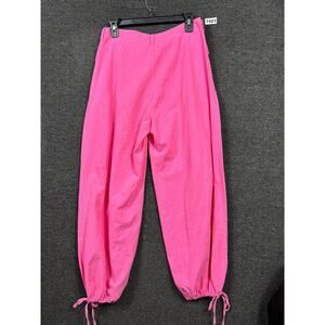 Entro Pants Womens Size Small Pink Cotton Jogger Cargo Pockets Drawstring Cuffs